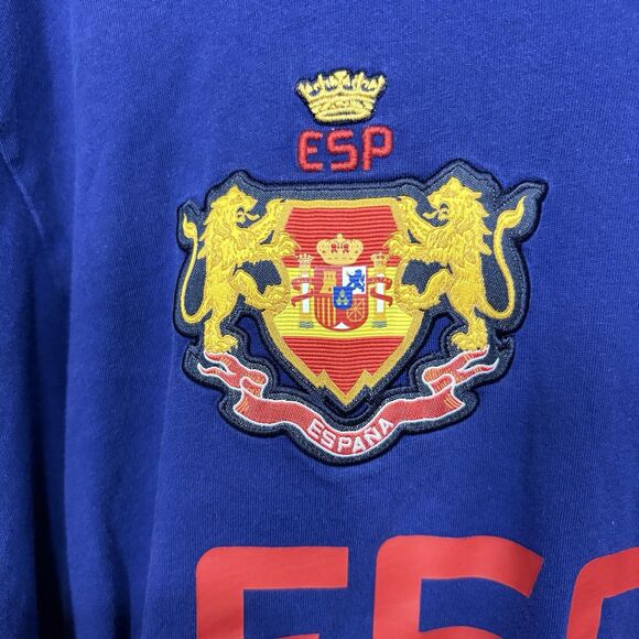 Polo Ralph Lauren España Tee Mens XXL Blue Crest World Cup Sport Soccer Y2K - Picture 3 of 11